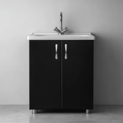 Meuble vasque-bois-74x44x86 cm-noir-design contemporain-Styleero