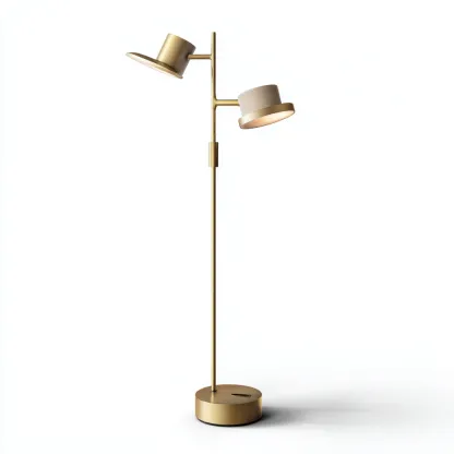 Lampadaire-metal-tissu-31x31x168 cm-dore-beige-moderne-Styleero