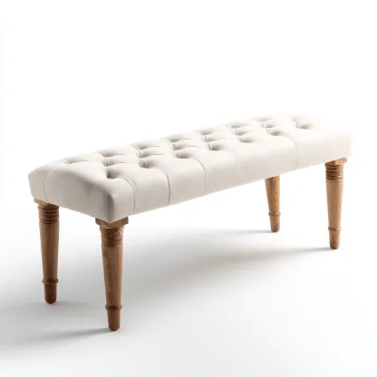 Banc d'entrée - lin - 110x40x45 cm - beige - style classique-Styleero