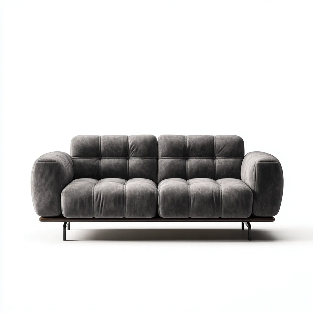 Canapé 2 places-tissu velours-mousse-168x92x82 cm-gris-style moderne-Styleero