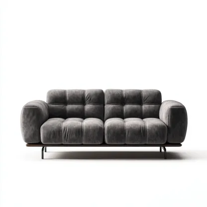 Canapé 2 places-tissu velours-mousse-168x92x82 cm-gris-style moderne-Styleero