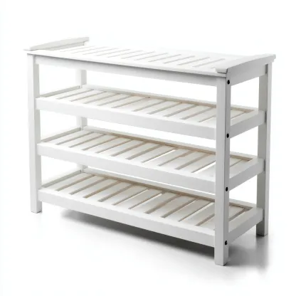 Meuble a chaussures-bois-83x29x62 cm-blanc-style classique-Styleero