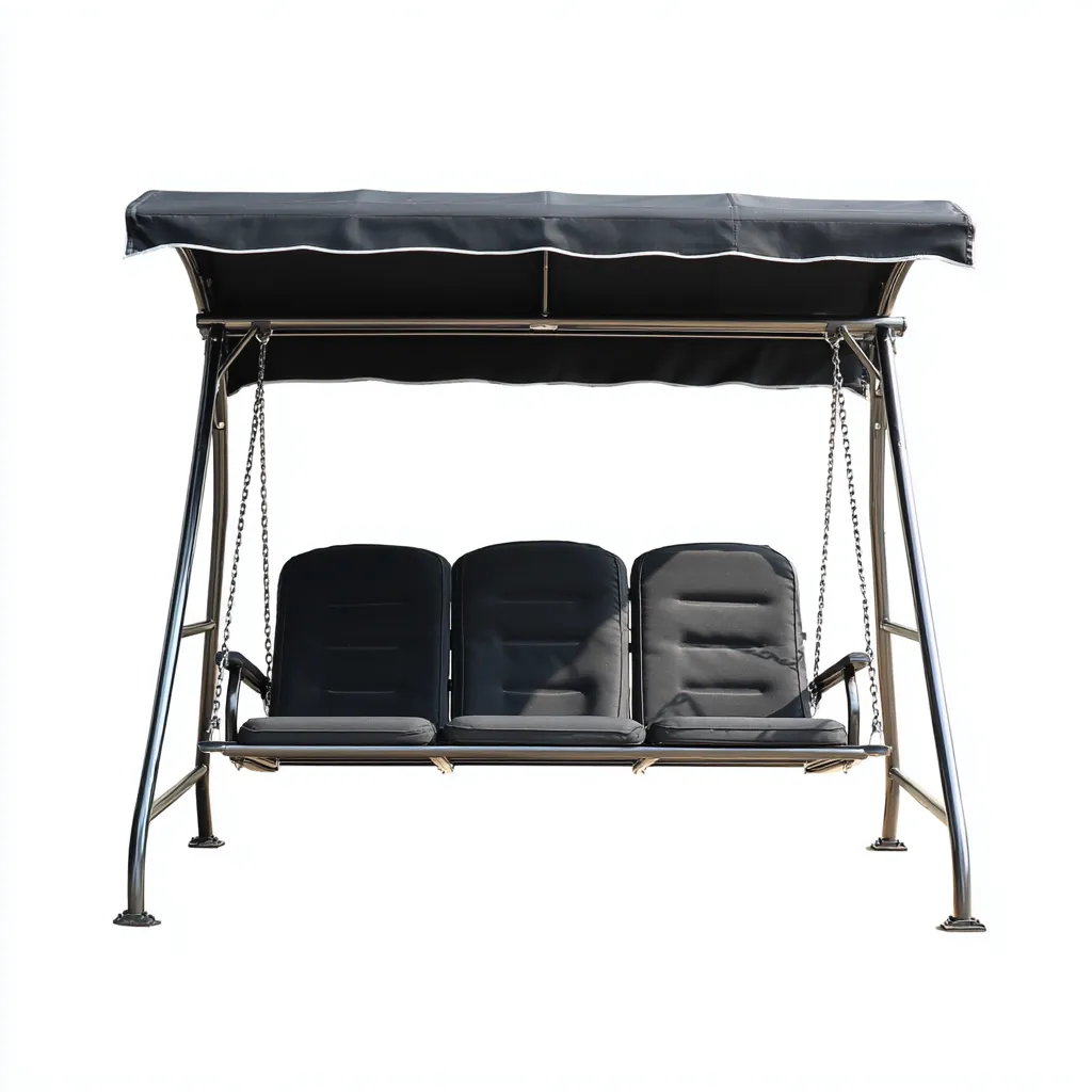 Chaise suspendue - métal-tissu - 196x132x173 cm - noir - moderne-Styleero