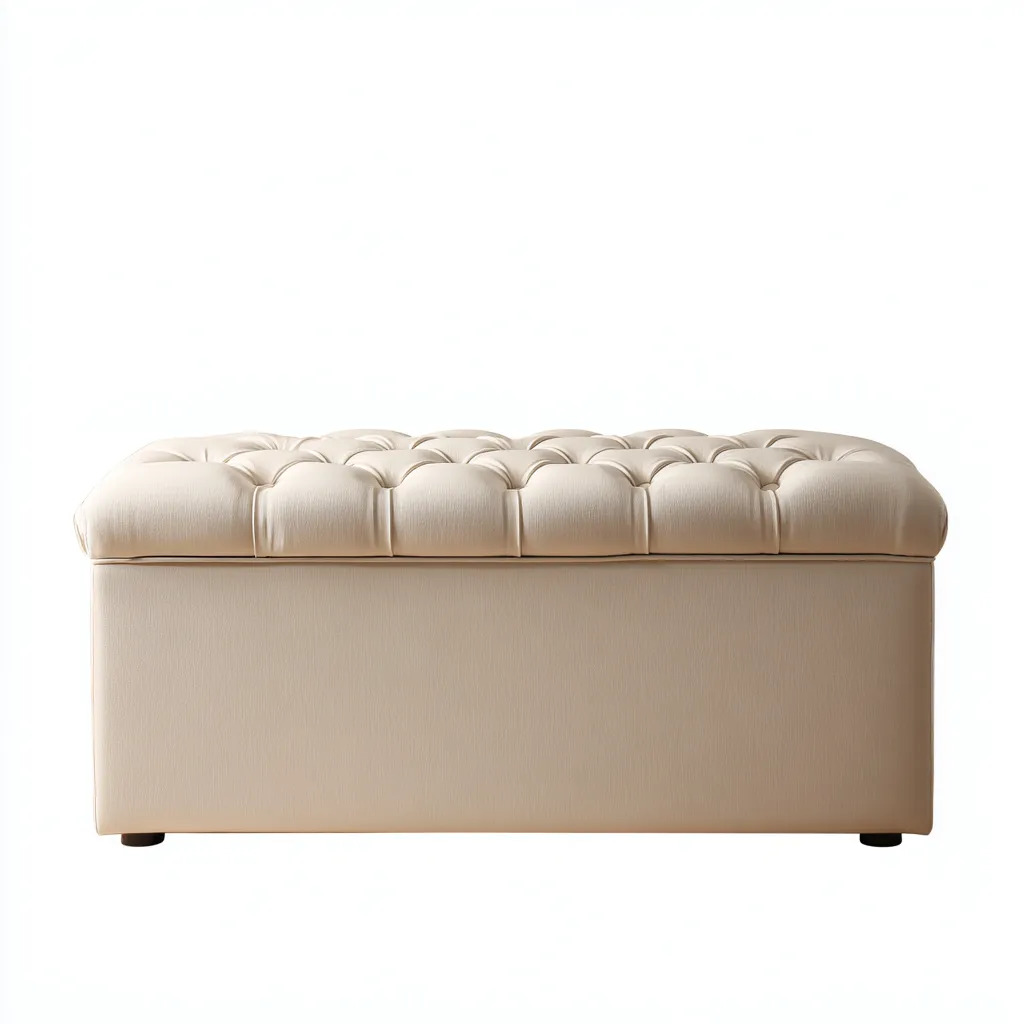Banc d'entrée - tissu - 100x45x45 cm - beige - style classique-Styleero