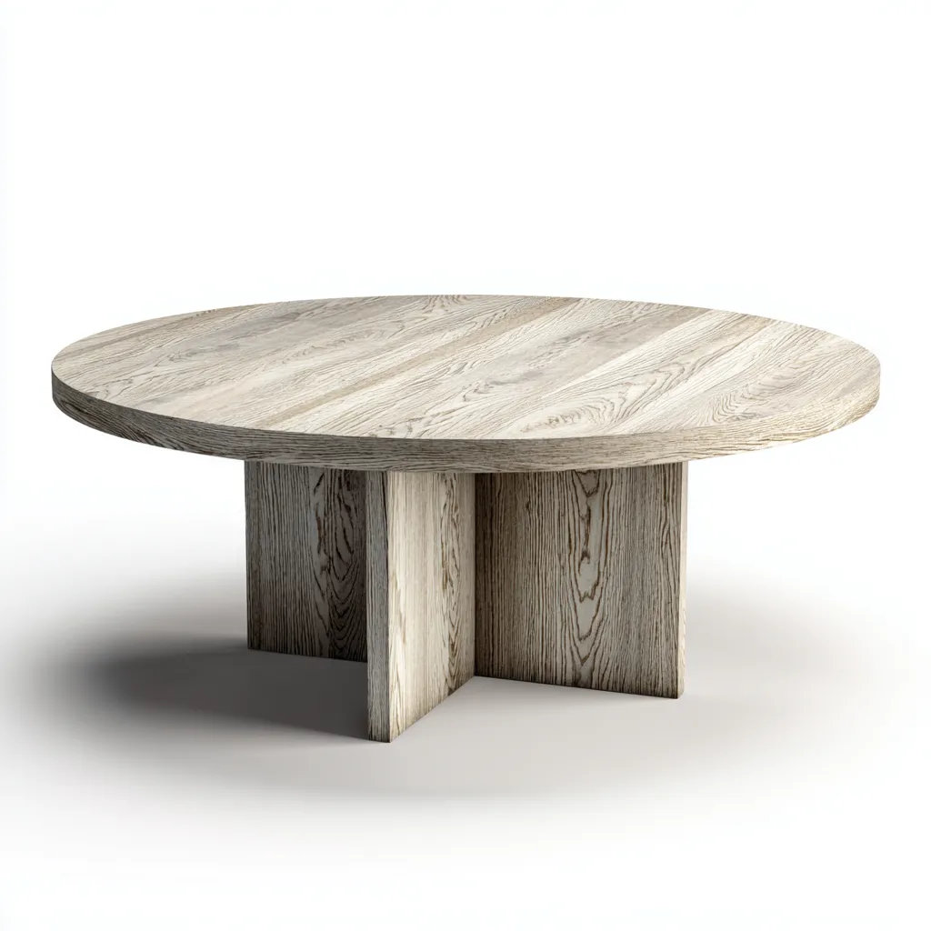 Table basse - bois-massif - 100x100x40 cm - bois clair - style contemporain-Styleero
