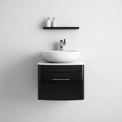 Meuble vasque-bois-61x42x54 cm-noir-design contemporain-Styleero