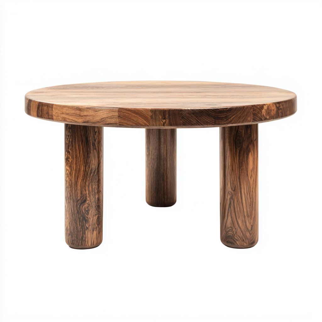 Table basse - bois-massif - 60x60x40 cm - brun - style naturel-Styleero