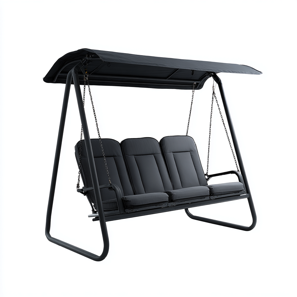 Chaise suspendue-métal-tissu-208x138x176 cm-anthracite-style extérieur-Styleero