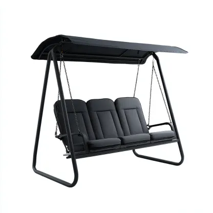 Chaise suspendue-métal-tissu-208x138x176 cm-anthracite-style extérieur-Styleero