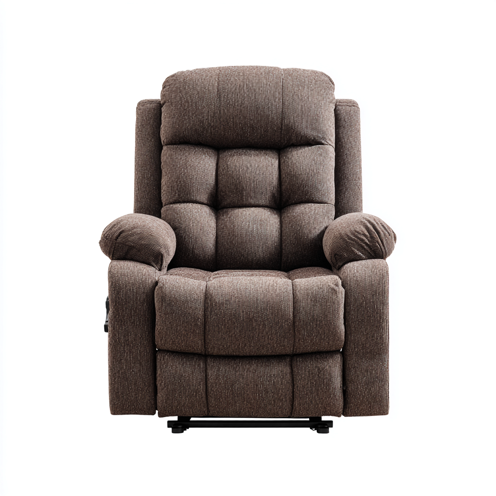 Fauteuil relax-tissu-104x96x112 cm-brun-design contemporain-Styleero