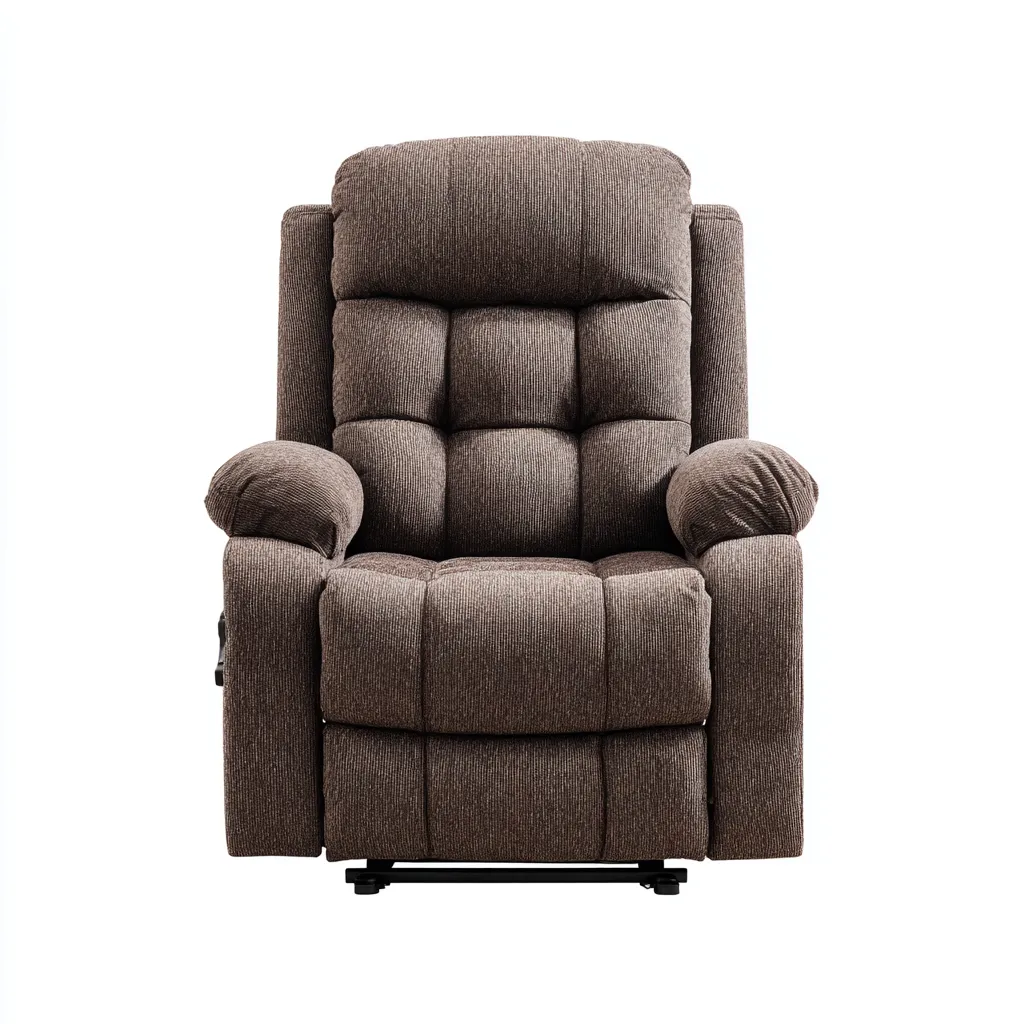 Fauteuil relax-tissu-104x96x112 cm-brun-design contemporain-Styleero