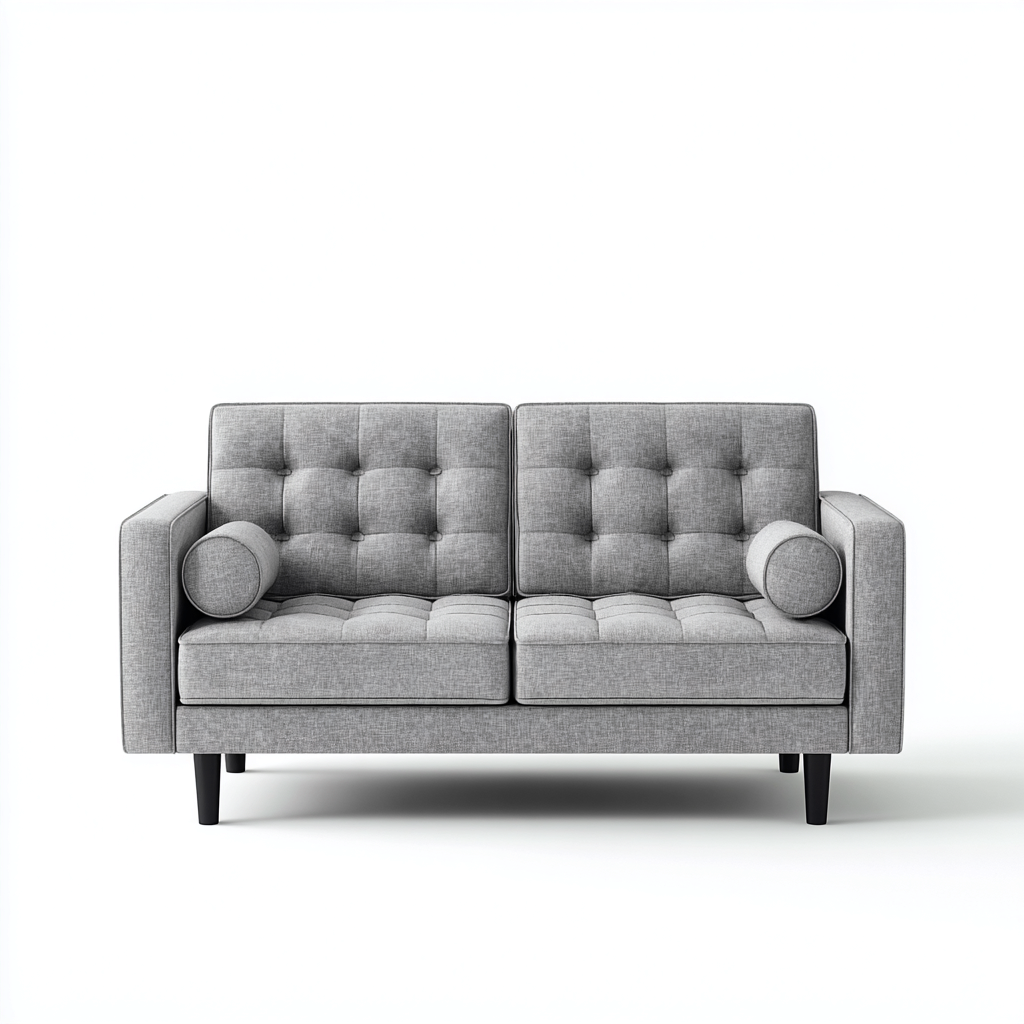 Canapé 2 places-tissu-mousse-158x80x83 cm-gris-style moderne-Styleero