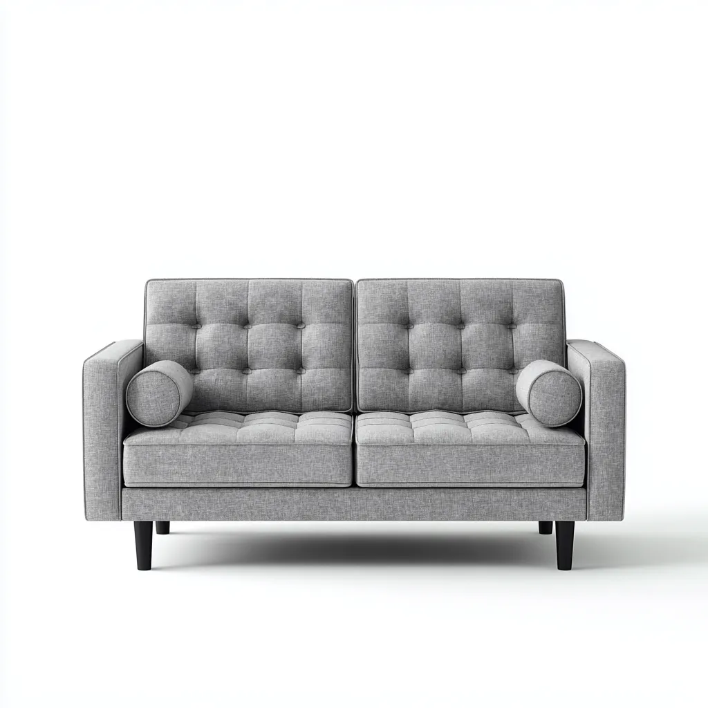 Canapé 2 places-tissu-mousse-158x80x83 cm-gris-style moderne-Styleero