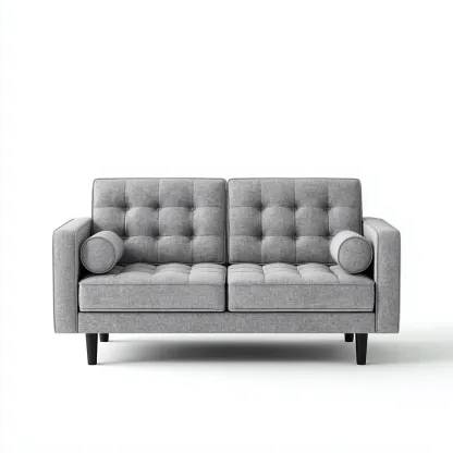 Canapé 2 places-tissu-mousse-158x80x83 cm-gris-style moderne-Styleero