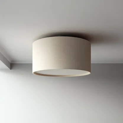 Plafonnier - Tissu - Métal - 42x42x20 cm - Beige - Moderne-Styleero