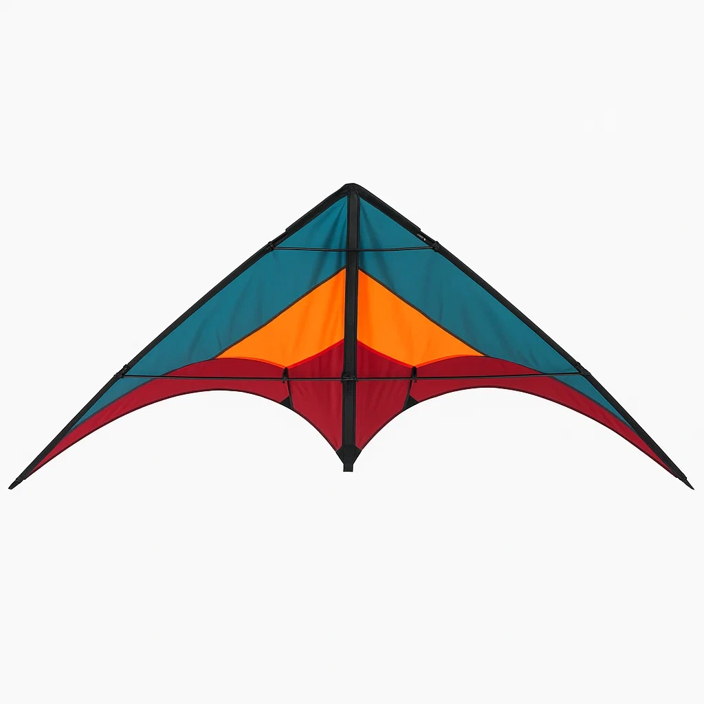 Cerfs-volants delta 120x240 cm rouge orange bleu nylon armature fibre de verre