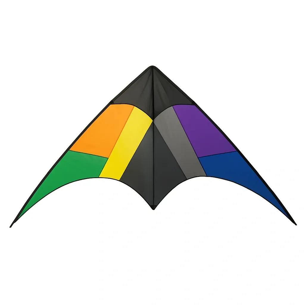 Cerfs-volants delta 130x240 cm multicolore nylon avec armature fibre de verre