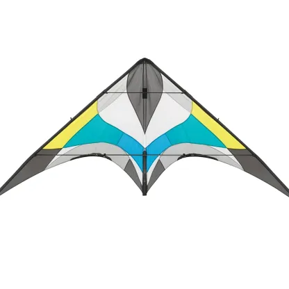 Cerf-volant acrobatique 2 lignes multicolore - Voile en polyester, structure fibre de verre, 140 cm