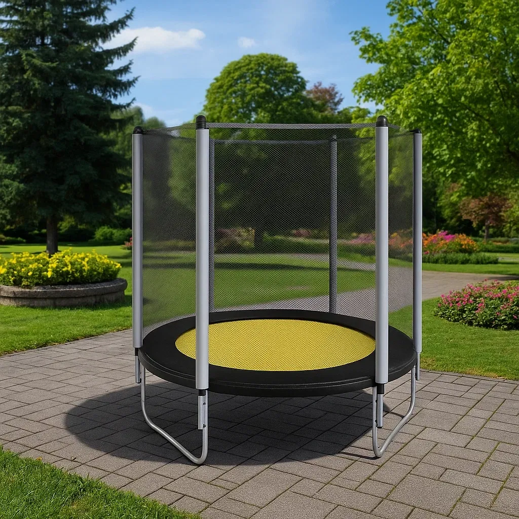 Trampolines Diamètre 180cm x Hauteur 200cm, Noir et Jaune