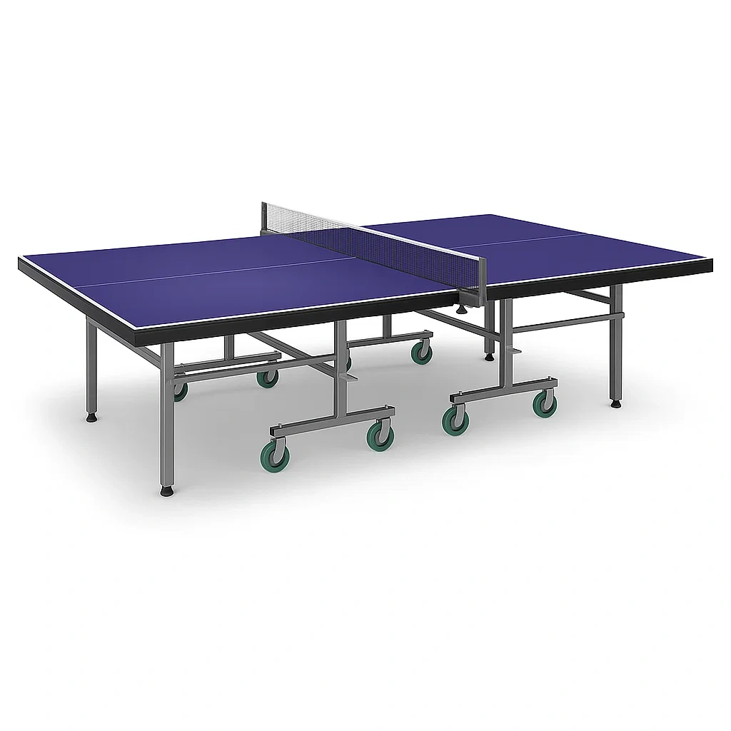 Table de tennis de table intérieure pliable violette – Plateau 18 mm, cadre en acier, 274x152x76 cm