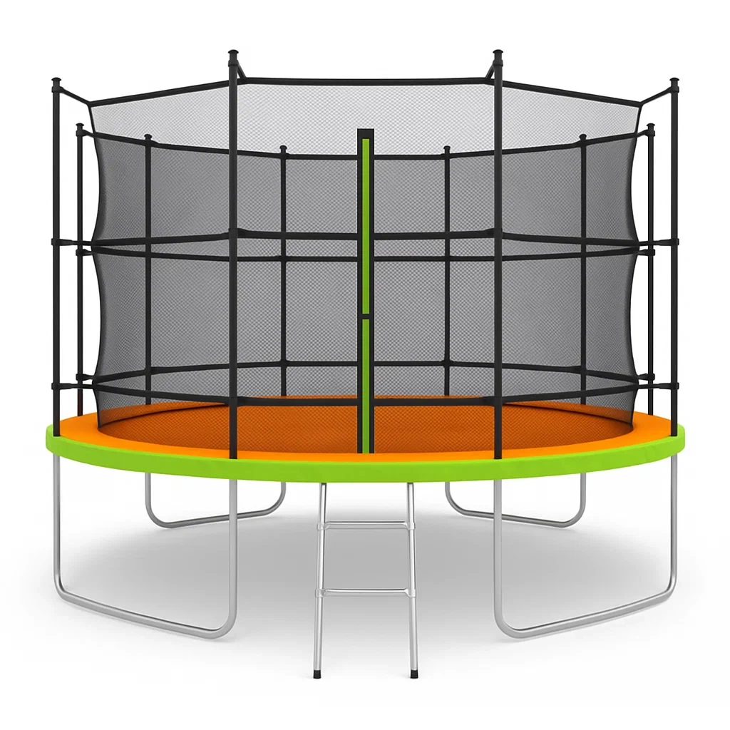 Trampolines rond avec filet de sécurité 305x280 cm vert/orange