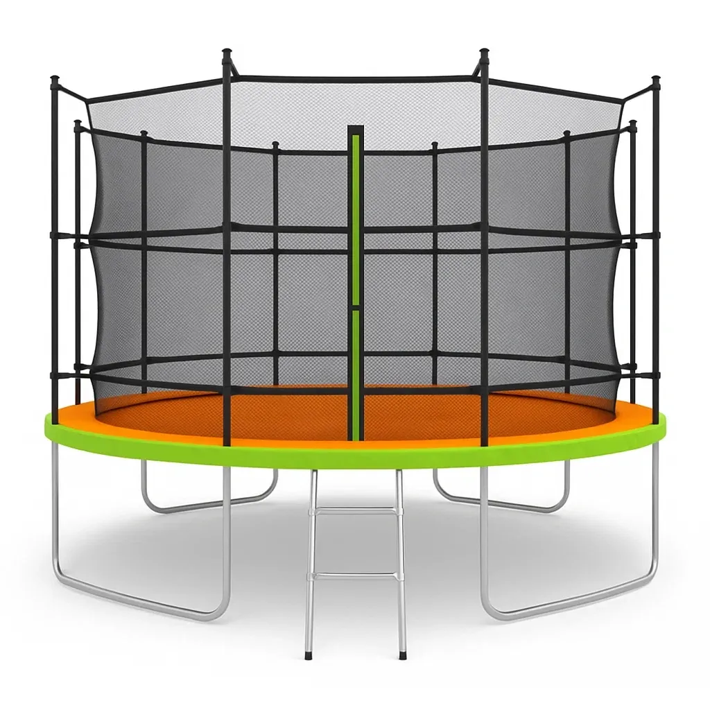 Trampolines rond avec filet de sécurité 305x280 cm vert/orange