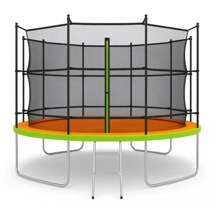 Trampolines rond avec filet de sécurité 305x280 cm vert/orange