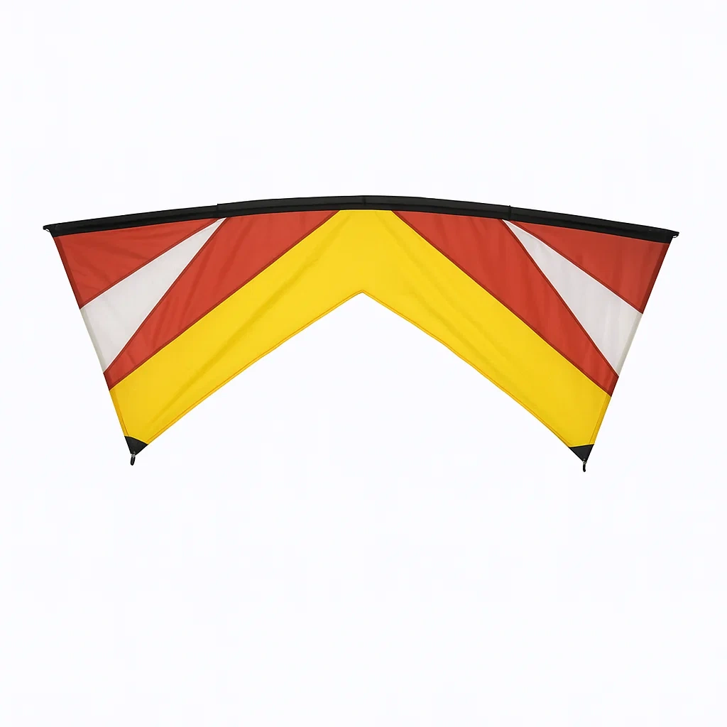 Cerfs-volants delta 110x220 cm jaune rouge blanc nylon avec armature fibre de verre