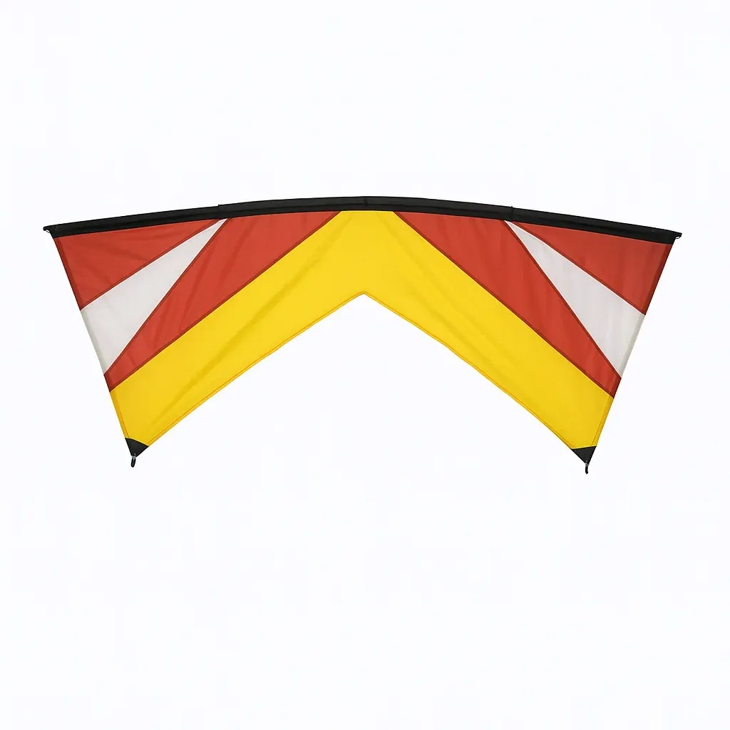 Cerfs-volants delta 110x220 cm jaune rouge blanc nylon avec armature fibre de verre