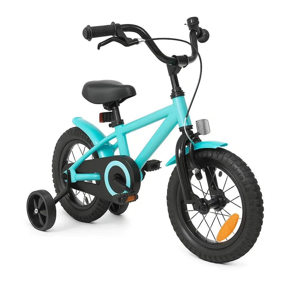 Vélo enfant 14 pouces - Cadre bleu turquoise avec petites roues