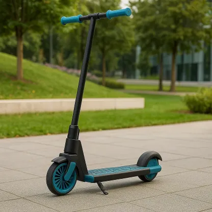 Trottinette Enfant à 2 Roues avec Béquille – Noir et Bleu – 80 x 34 x 67 cm