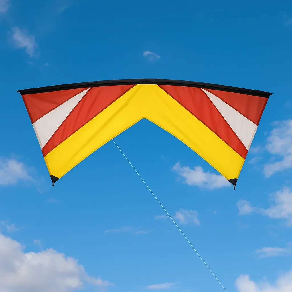 Cerfs-volants delta 110x220 cm jaune rouge blanc nylon avec armature fibre de verre