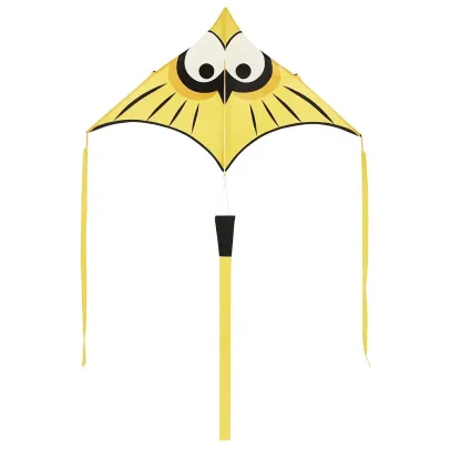 Cerf-volant monofil enfant jaune – Voile en polyester, structure fibre de verre, 120 cm