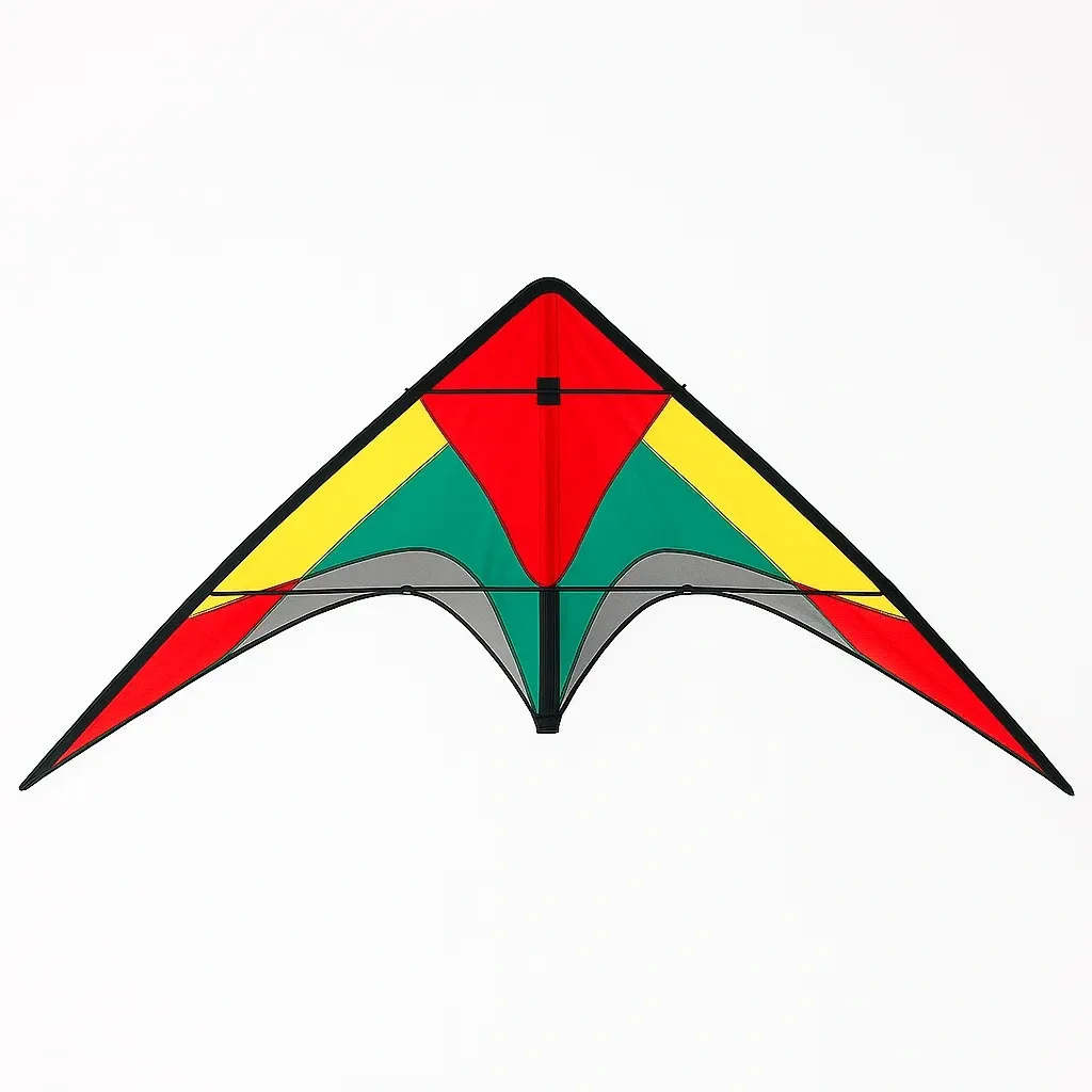Cerfs-volants triangulaire 155x80 cm rouge/jaune/vert/gris polyester