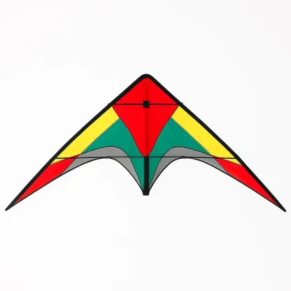 Cerfs-volants triangulaire 155x80 cm rouge/jaune/vert/gris polyester