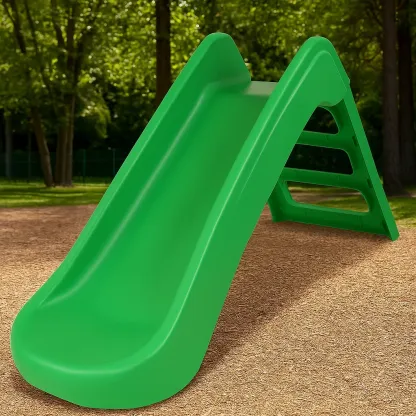 Toboggans 160x38x100 cm vert enfants 2-5 ans pliable