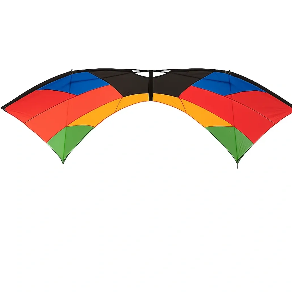 Cerf-volant acrobatique 2 lignes multicolore - Forme delta incurvée 230 cm