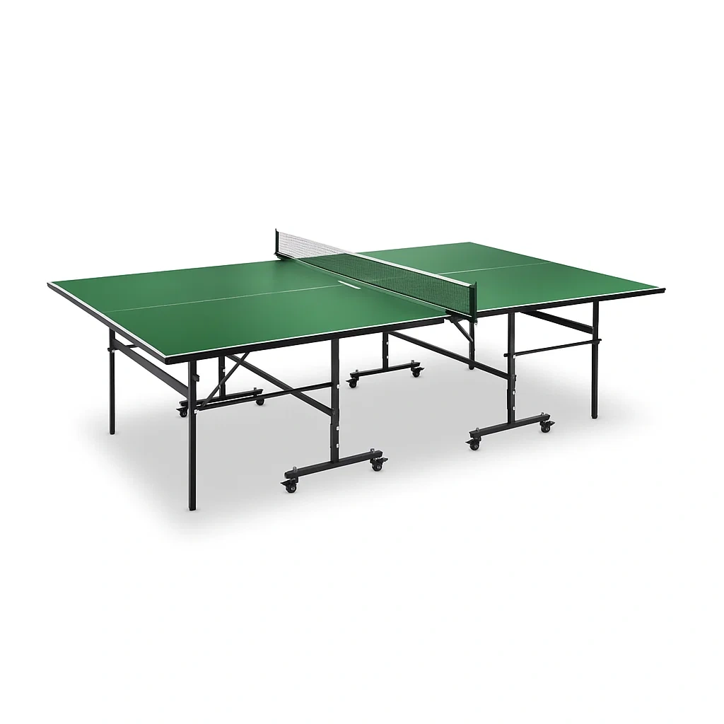 Table de tennis de table intérieure pliable verte - Plateau 15 mm, cadre en acier, 274x152x76 cm