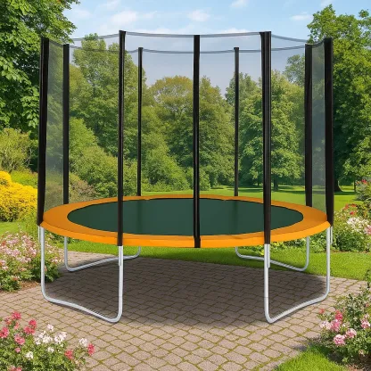 Trampolines 305x305x290 cm, Noir/Orange, Métal