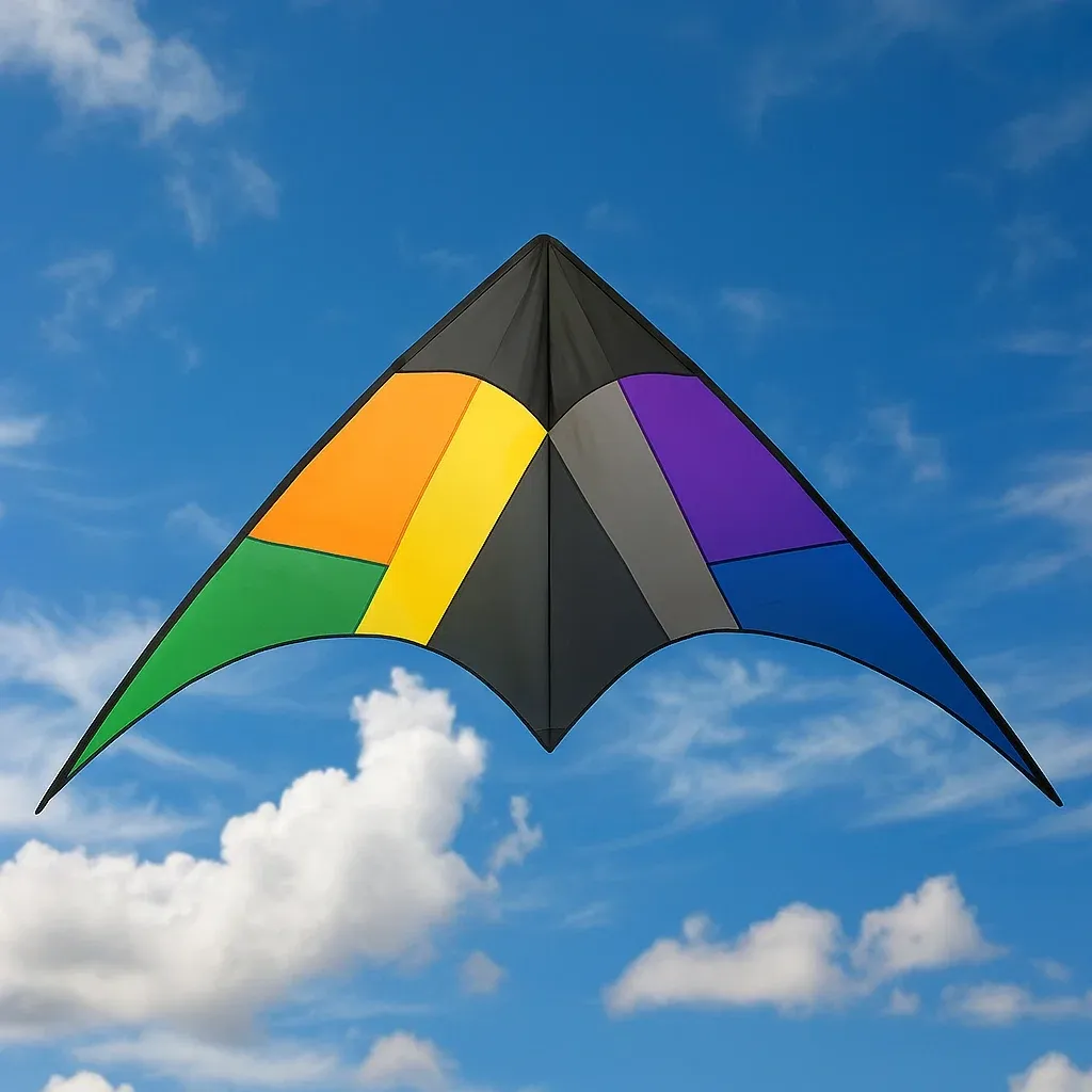 Cerfs-volants delta 130x240 cm multicolore nylon avec armature fibre de verre