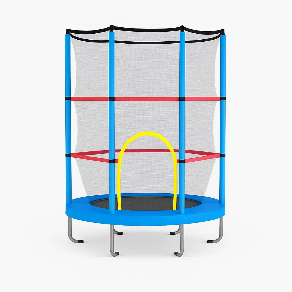 Trampolines 140x190 cm bleu/jaune/rouge extérieur pour enfants