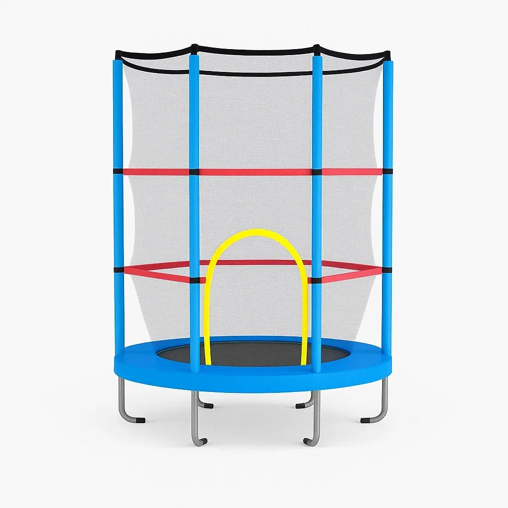 Trampolines 140x190 cm bleu/jaune/rouge extérieur pour enfants