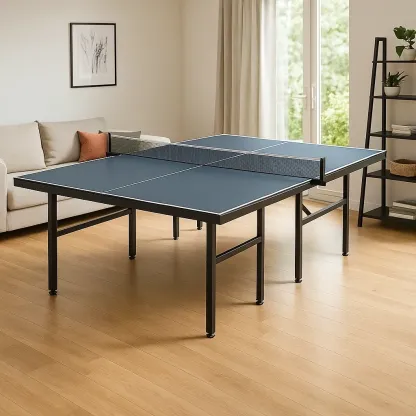 Table de tennis de table intérieure pliable bleue - Plateau 15 mm, cadre en acier, 274x152x76 cm