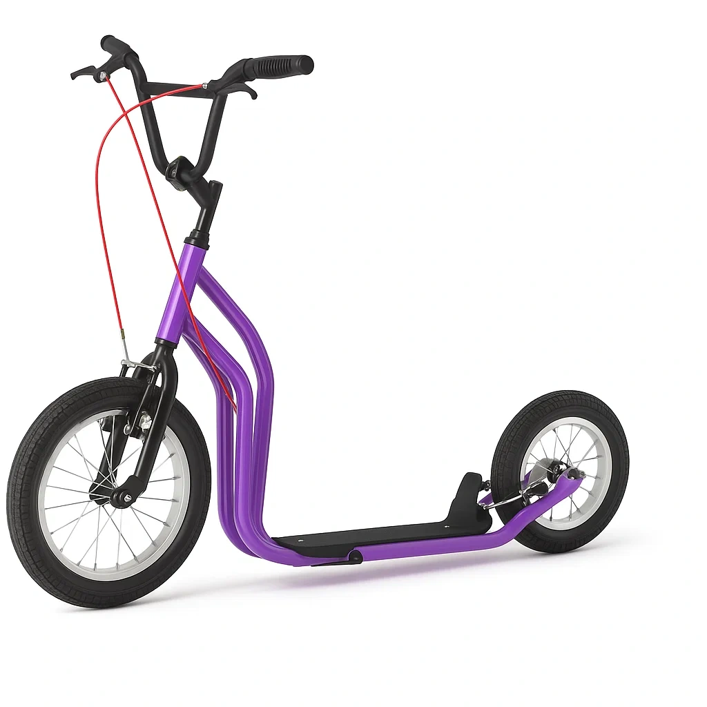 Trottinette Enfant avec Freins à Main et Pneus Gonflables - Violet