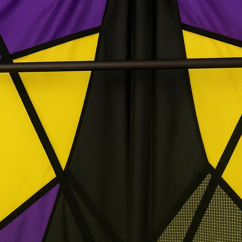 Cerfs-volants delta 125x245 cm jaune violet noir nylon armature fibre de verre