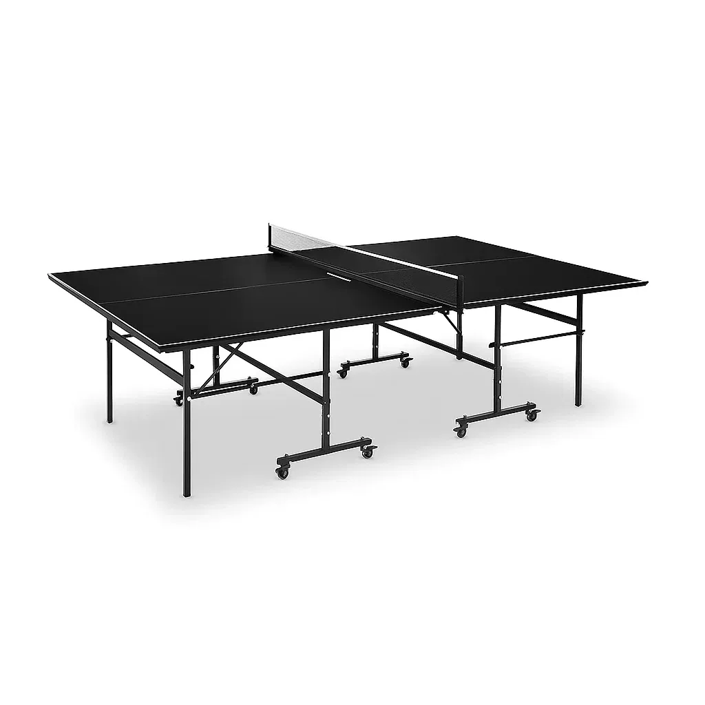 Table de tennis de table intérieure pliable noire - Plateau 15 mm, cadre en acier, 274x152x76 cm