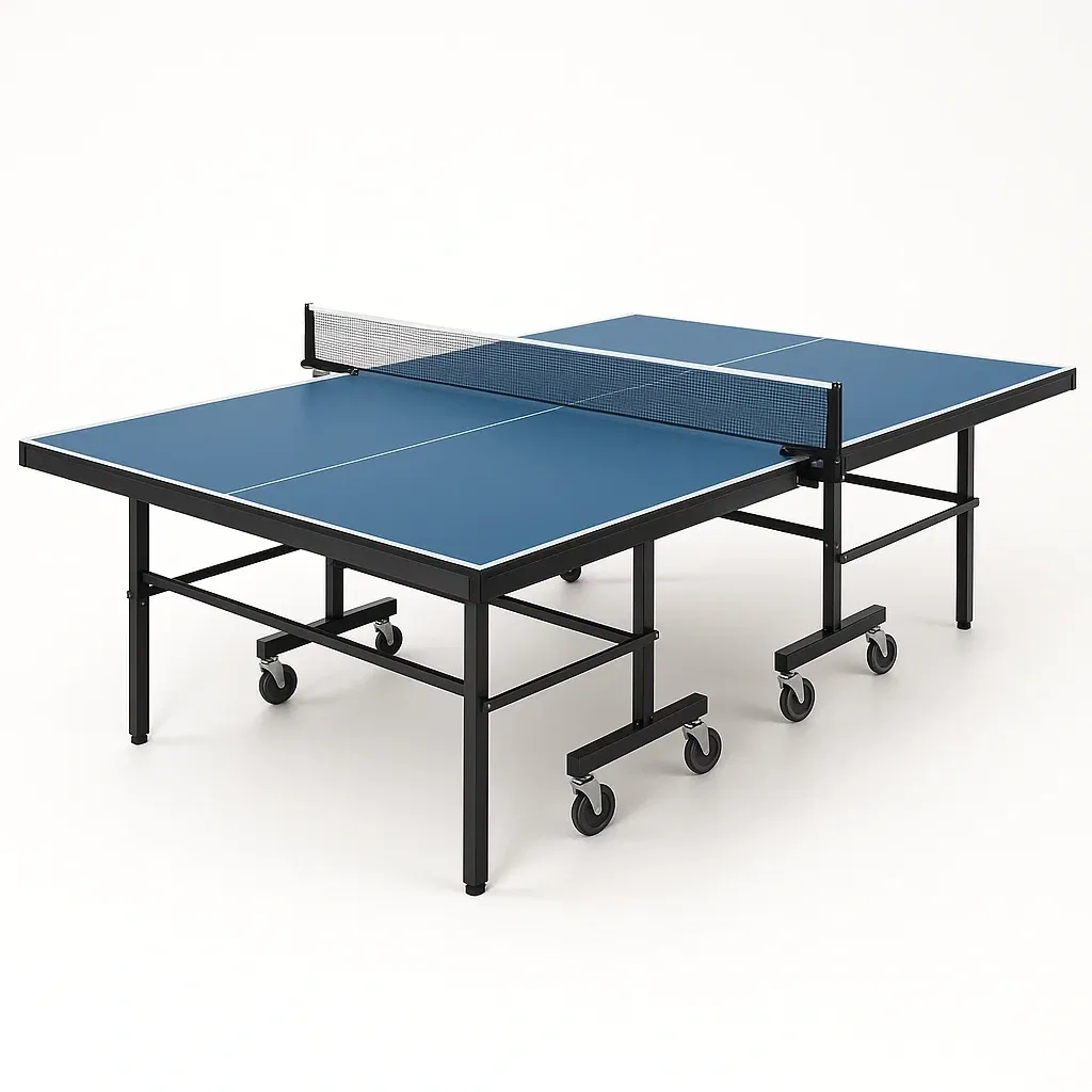 Table de tennis de table intérieure pliante bleue - Plateau 15 mm, cadre en acier, 274x152x76 cm