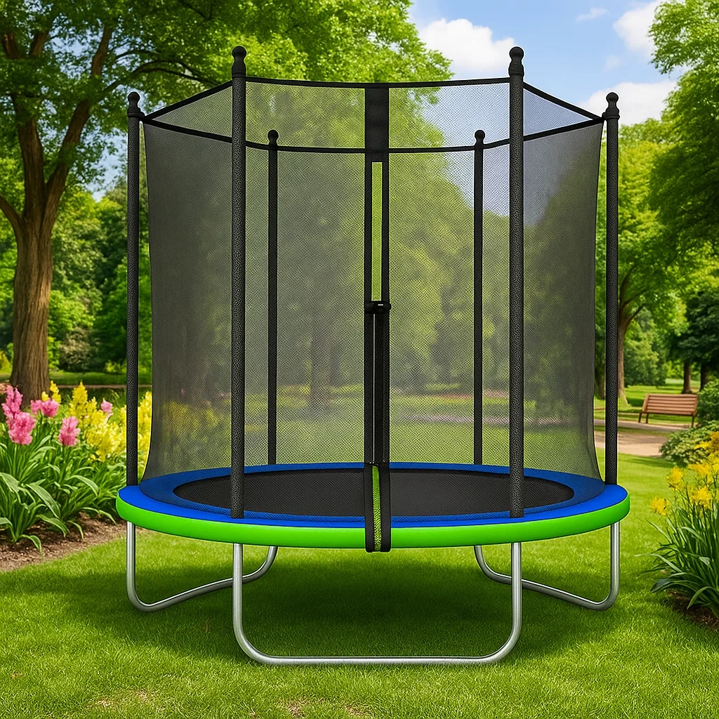 Trampolines 183x200 Noir/Bleu/Vert structure acier