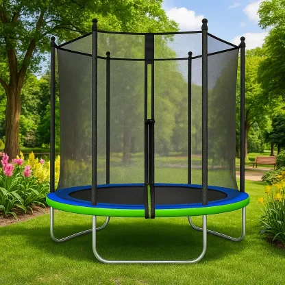 Trampolines 183x200 Noir/Bleu/Vert structure acier