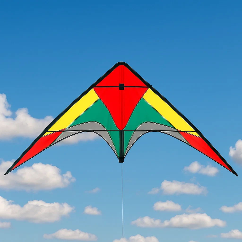 Cerfs-volants triangulaire 155x80 cm rouge/jaune/vert/gris polyester